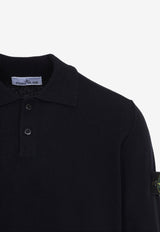 Logo Patch Wool Knit Polo Sweater