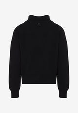 High-Collar Wool Sweater