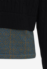 Medan Cable Knit Layered Polo Sweater