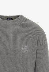 Embroidered Logo Knitted Wool Sweater