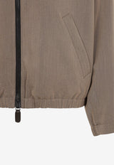 Shearling-Collar Blouson Jacket