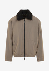 Shearling-Collar Blouson Jacket