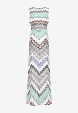 Zigzag V-neck Maxi Dress