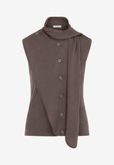 Asymmetric Scarf Knit Top