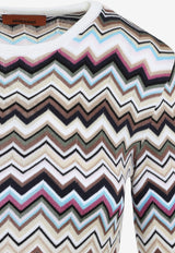 Zigzag Metallic Knit Maxi Dress