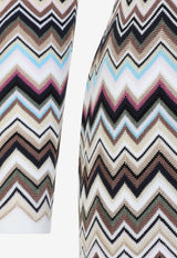 Zigzag Metallic Knit Maxi Dress