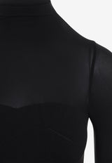 Infinite Wrap String Sheer Bodysuit Top