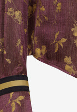 Chloris Floral Jacquard Grosgrain Trim Shirt