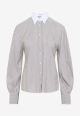 Long-Sleeved Striped Silk Shirt