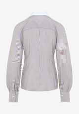 Long-Sleeved Striped Silk Shirt