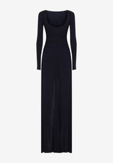 Asymmetric Draped Maxi Dress