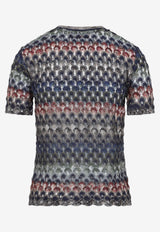 Geometric Open Knit Top