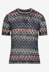 Geometric Open Knit Top