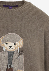 Embroidered Polo Bear Cashmere Sweater