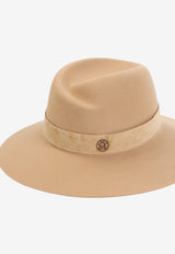 Virginie Suede Hat with Logo-Emblem