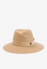 Virginie Suede Hat with Logo-Emblem