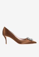 Efflorescence 65 Crystal Buckle Satin Pumps