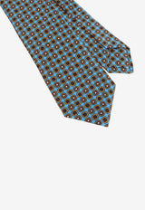 Geometric Medallion Motif Silk Tie