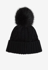 Logo Patch Pompom Beanie