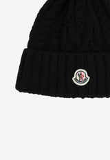 Logo Patch Pompom Beanie