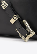 Belt Strap Shoulder Bag in Calf Leather