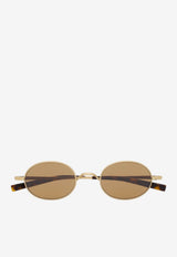 Saint Laurent T Round-Frame Sunglasses Brown A003DP-Y9917-8013