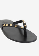 Rockstud Leather Thong Sandals