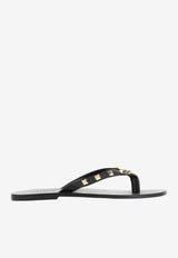 Rockstud Leather Thong Sandals