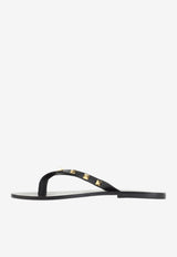 Rockstud Leather Thong Sandals