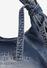 Bow Denim Sack Bag