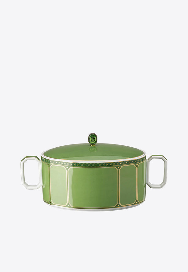 Swarovski Signum Vegetable Bowl with Cover Green 10570-426349-11320