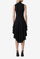 Alaïa Sculpting Pointed Midi Dress Black AA9R3267K162D--995