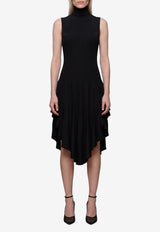 Alaïa Sculpting Pointed Midi Dress Black AA9R3267K162D--995