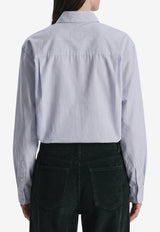 The Row Gavina Striped Long-Sleeved Shirt Light Blue 10477-W4821-WBS