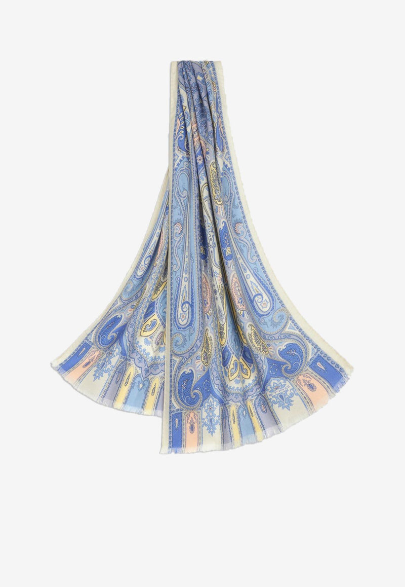 Etro Paisley Print Scarf in Silk and Cashmere 10660-8019 0200 Multicolor