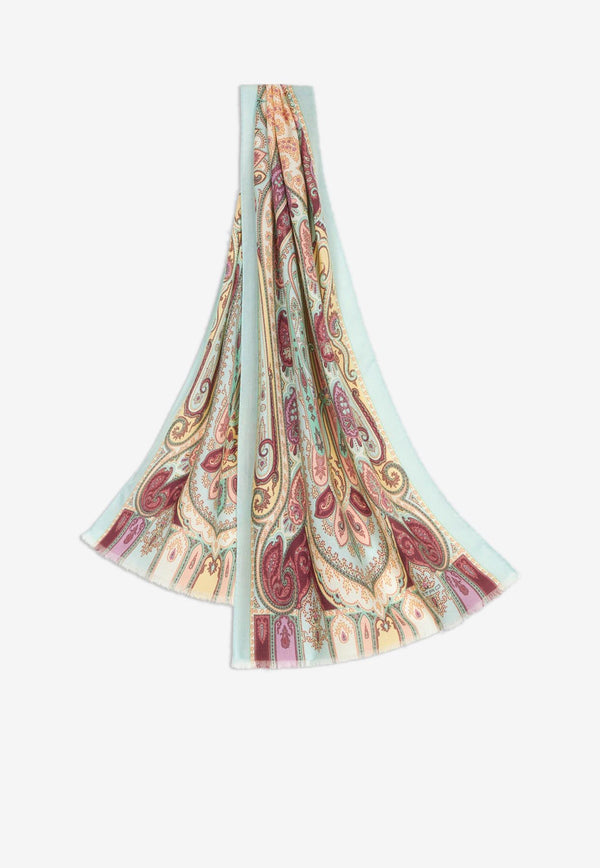 Etro Paisley Print Scarf in Silk and Cashmere 10660-8019 0500 Multicolor