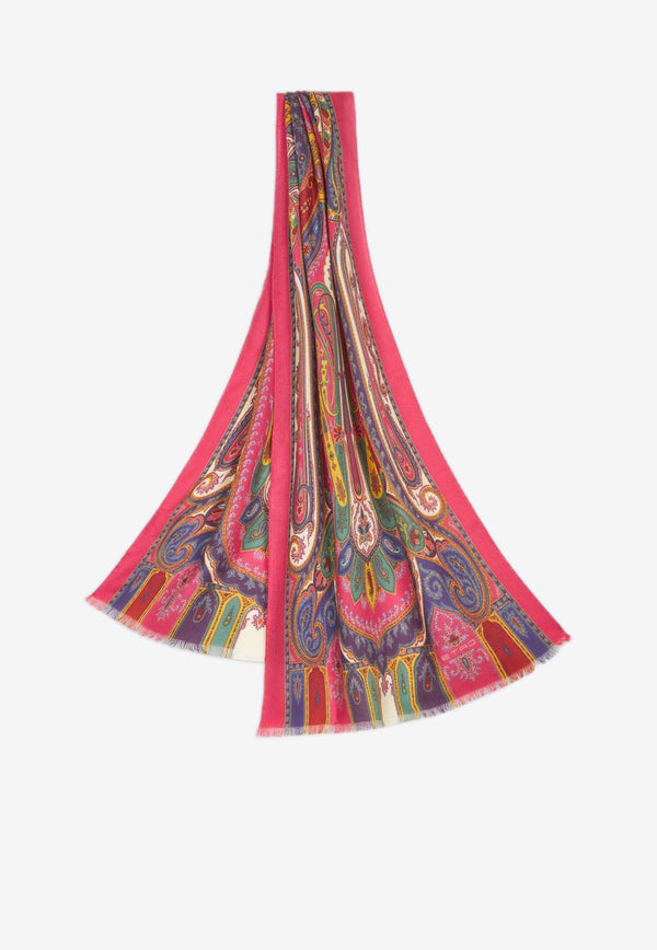 Etro Paisley Print Scarf in Silk and Cashmere 10660-8019 0651 Multicolor