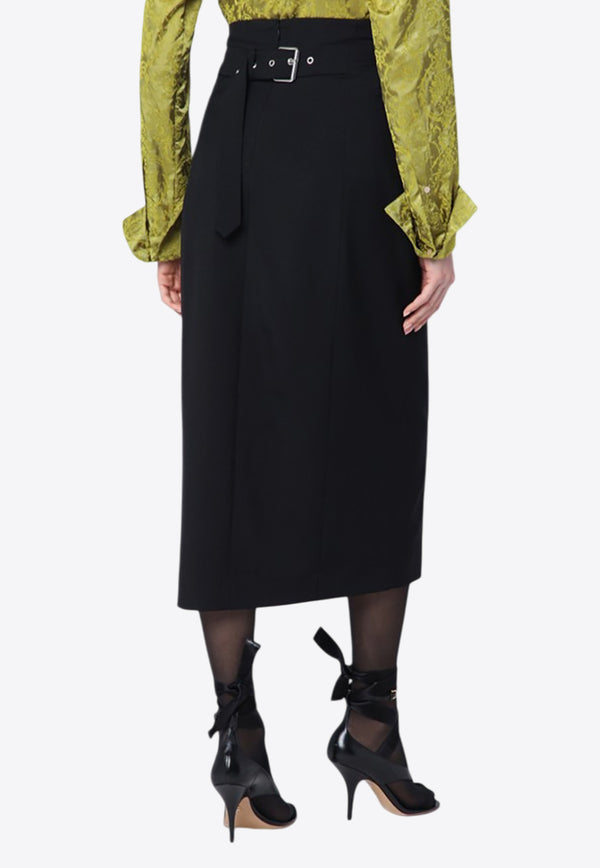 Dries Van Noten Wool-Blend Midi Skirt Black 108111381/Q_DRVNO-900