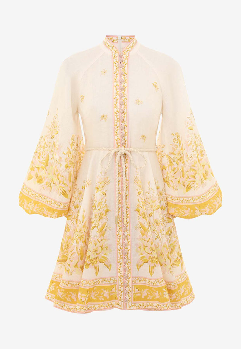 Zimmermann Floral Print Mini Dress 1083DSS245YELLOW