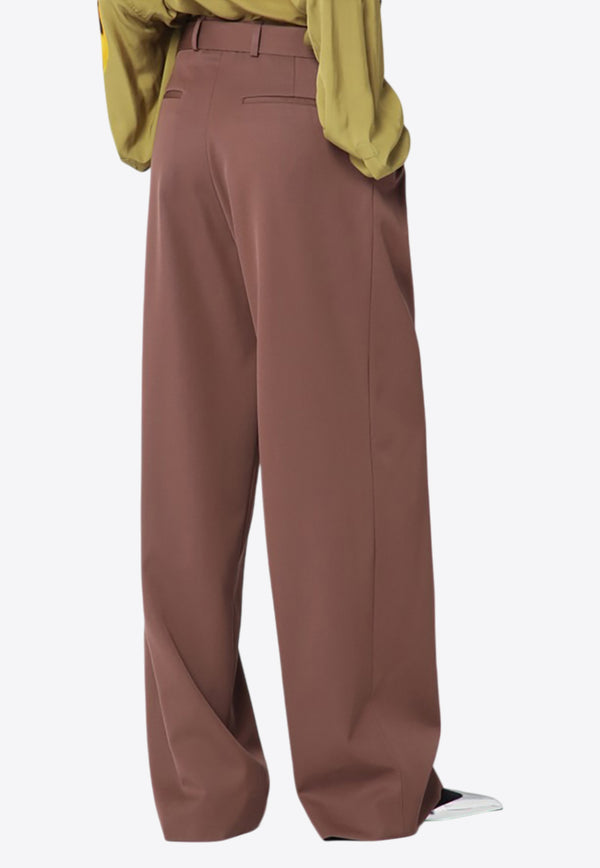 Dries Van Noten Wide-Leg Tailored Pants Taupe 109211176/Q_DRVNO-811
