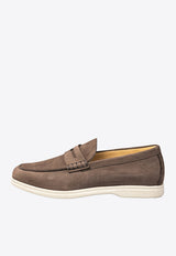 Corneliani Suede Loafers with Penny-Strap Dark Brown 3820903-92tm48-020_Dark Brown - 030
