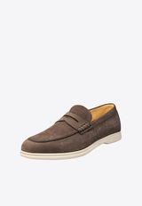 Corneliani Suede Loafers with Penny-Strap Dark Brown 3820903-92tm48-020_Dark Brown - 030