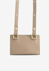 Mlouye Mini Naomi Leather Wallet with Strap Oat 11-002-140TAUPE