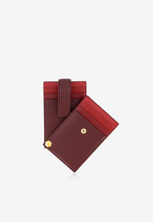 Mlouye Rotate Leather Double Cardholders Bordeaux 11-011-032_BORDEAUX