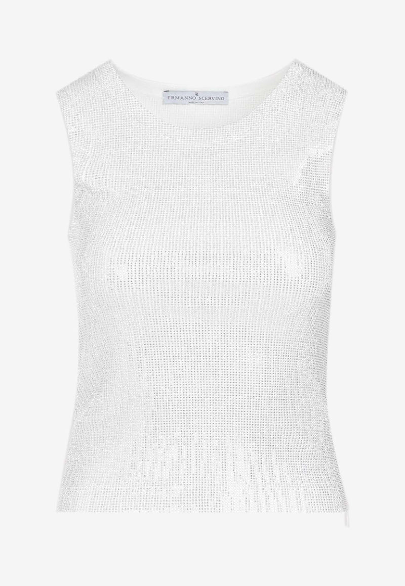 All-Over Rhinestones Sleeveless Top