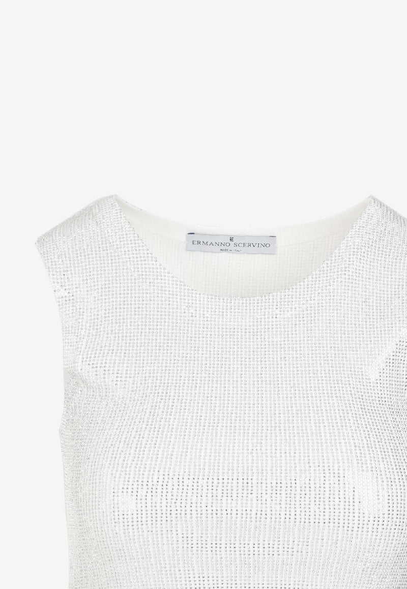 All-Over Rhinestones Sleeveless Top