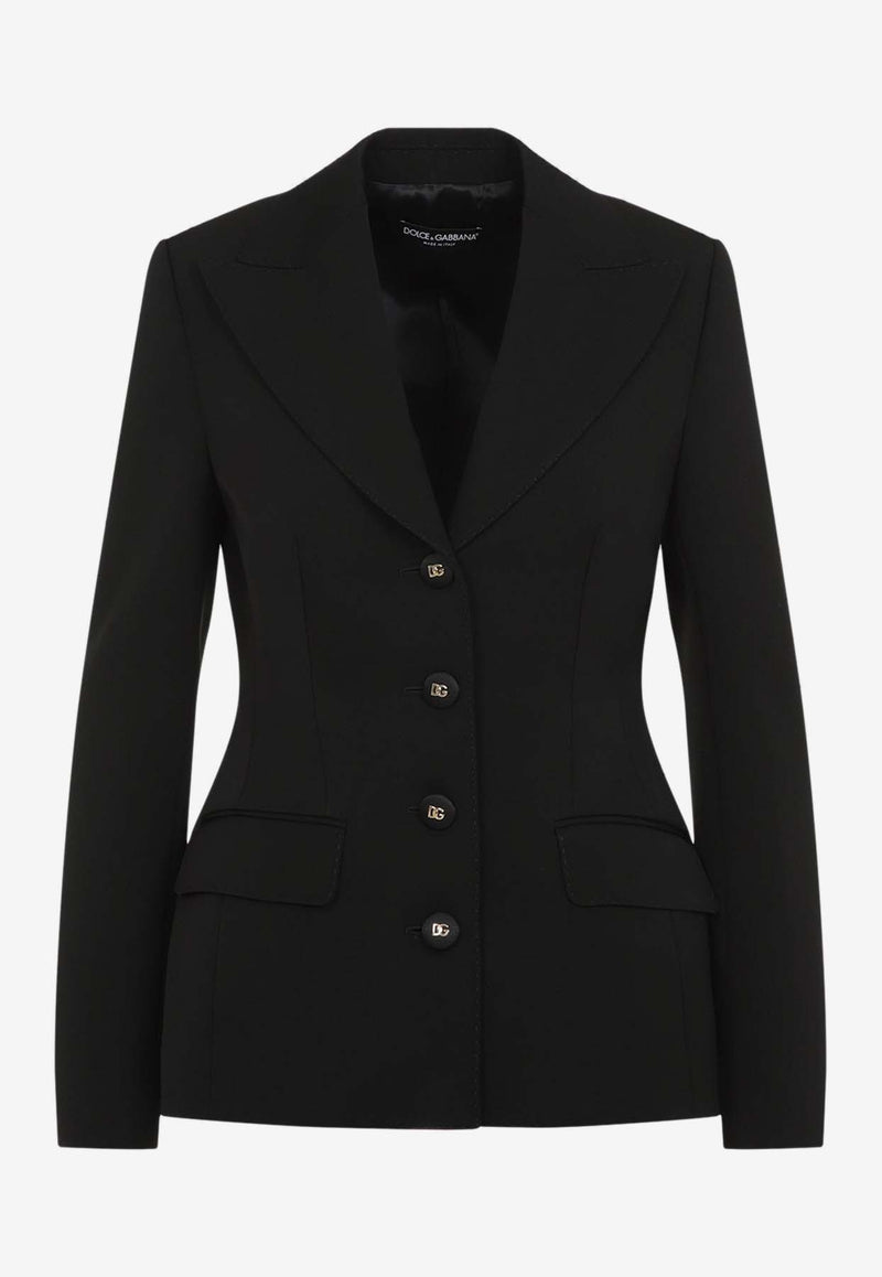 بليزر من الصوف بصف أزرار واحد