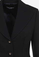 بليزر من الصوف بصف أزرار واحد