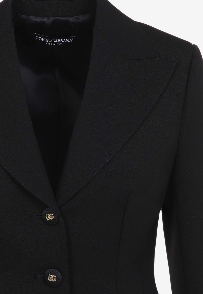 بليزر من الصوف بصف أزرار واحد