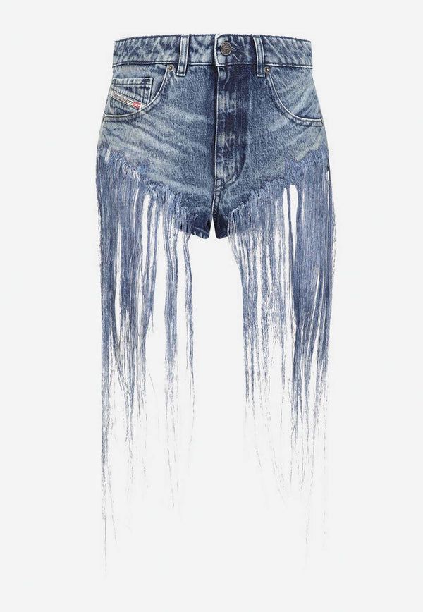 De-Jizz Fringed Denim Shorts